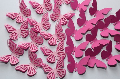 Set schmetterlinge pink - 3d,