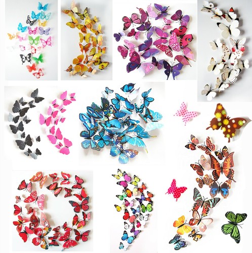 Schmetterlinge blumen 12er - 3d,