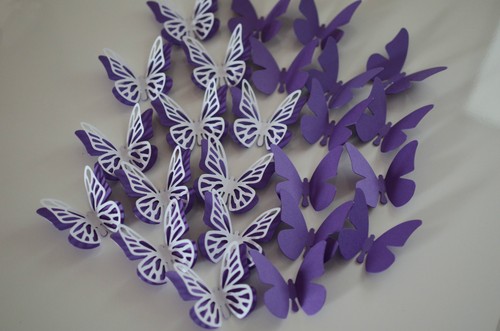 Set schmetterlinge lila - 32, 3d