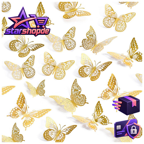 Schmetterlinge deko gold - 3d,