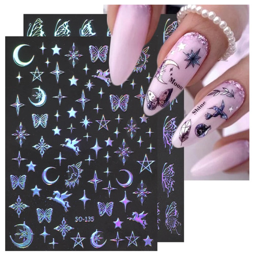 Hologramm nagel sticker - 3d,