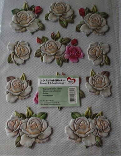 Relief sticker blumen - relief-sticker, "blumen
