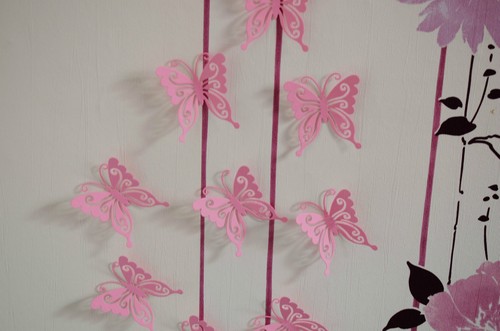 Set schmetterlinge rosa - 3d,